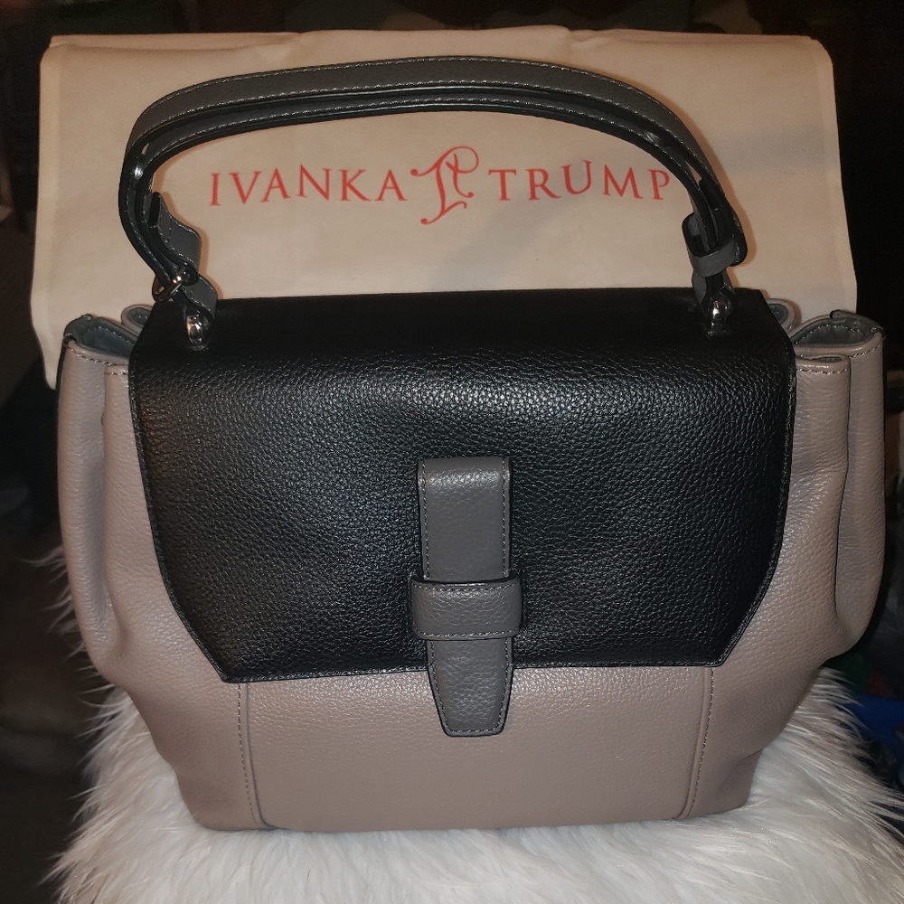This is an Ivanka Trump satchal purse with dustbag